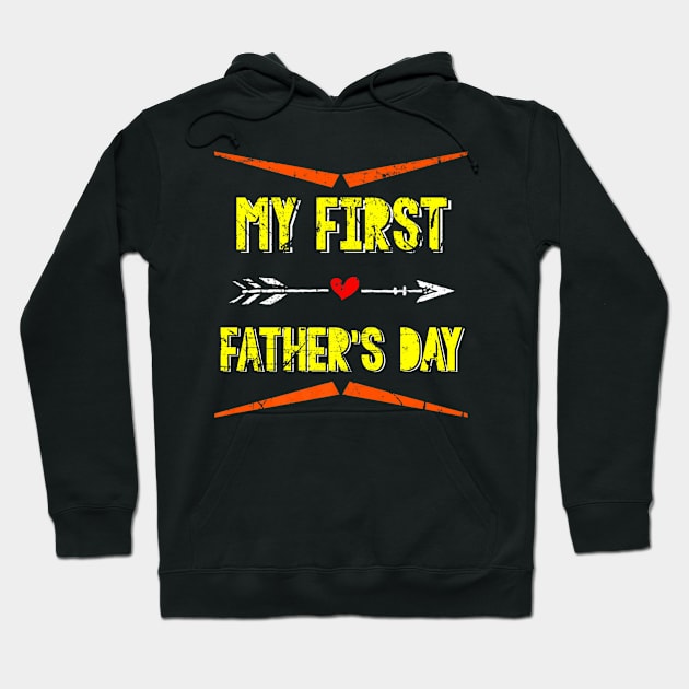 Dad Est 2023 My First Fathers Day Hoodie by Autumn Watercolor